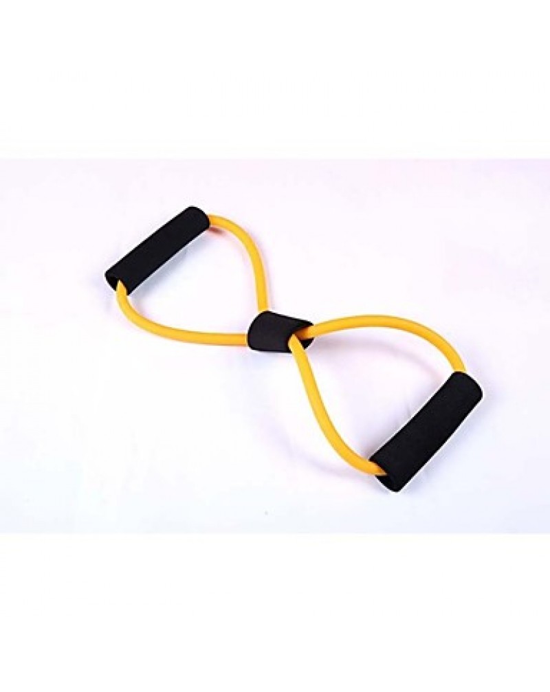 Training Resistance Bands Rope Tube Workout Exercise for Yoga 8 Type Fashion Body Fitness (Random Color)