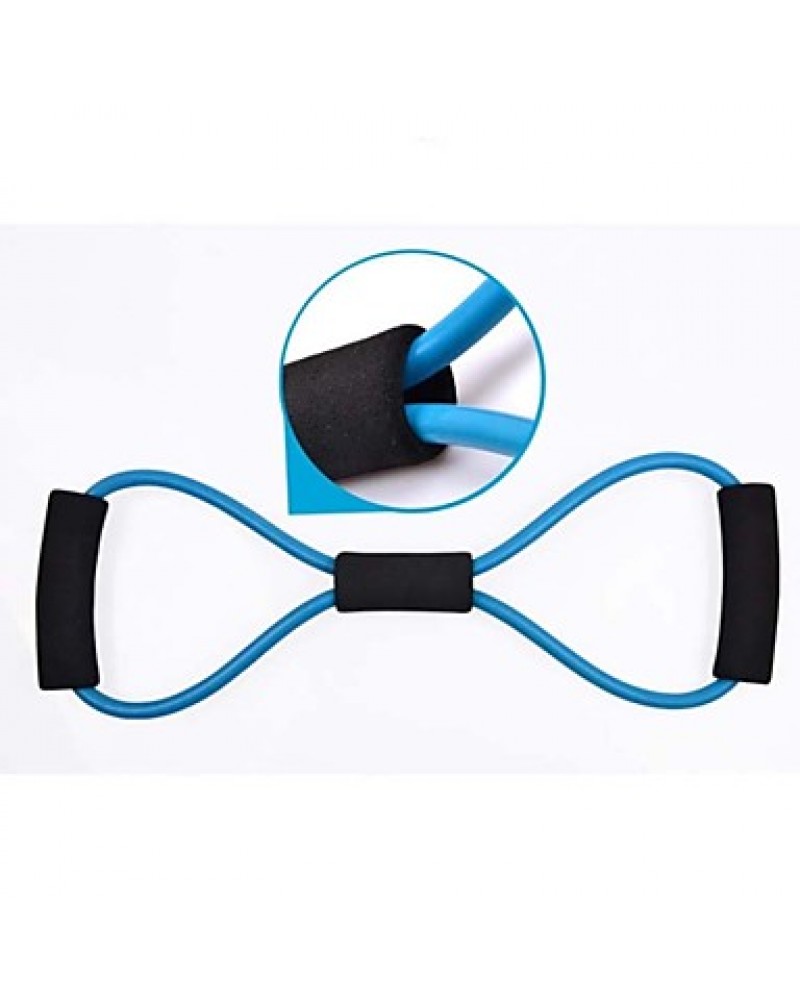 Training Resistance Bands Rope Tube Workout Exercise for Yoga 8 Type Fashion Body Fitness (Random Color)